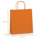 Sacchetto in kraft con manico in corda colorata Arancione, 35+14x40cm, confezione da 250