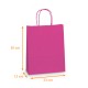Sacchetto in kraft con manico in corda colorata Fucsia, 23+12x30cm, scatola da 250