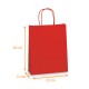 Sacchetto in kraft con manico in corda colorata Rosso, 23+12x30cm, scatola da 250