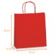 Sacchetto in kraft con manico in corda colorata Rosso, 35+14x40cm, scatola da 250
