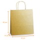 Sacchetto in kraft con manico in corda colorata Oro, 35+14x40cm, scatola da 250