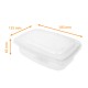 Bandeja de plástico con tapa apta para microondas - Ondipack 800cc, 185x135x65mm, Caja de 300