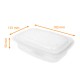 Bandeja de plástico con tapa apta para microondas - Ondipack 600cc, 185x135x50mm, Caja de 300