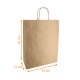Sac kraft poignées ficelles "kraft écru lisse" 90g/m2, 32+12x41cm, carton de 200