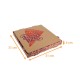 Caja de pizza esquinas cuadradas 31x31x4cm en kraft marrón, paquete de 100