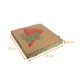 Pizza box square corners 33x33x4cm on brown kraft paper, pack of 100