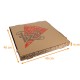 Pizza box square corners 40x40x4cm on brown kraft paper, pack of 100