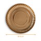 Plato de papel dorado redondo 16 cm, paquete de 100