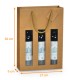 Bottle bag box of 100, for 3 window bottles 27x9x38cm kraft brown