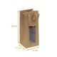 Bottle bag box of 200, window bottle 12x11x28cm natural kraft