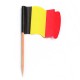 Bambus-Spieß à Belgische Flagge, 4x3/6,5cm, Packung mit 500