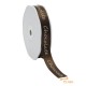 Band für Geschenkverpackungen einseitiger Satin, 15mm x 25m, braun, Aufdruck Chocolat, Packung mit 1
