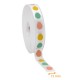 Nastro per confezioni regalo raso monofacciale, 15 mm x 25 m, bianco, stampa 'uovo di Pasqua'., confezione da 1