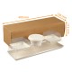 Kit de bandeja de comida en vajilla Kraft 'Ecrin' + 'Quartz', 400x126x113mm, caja de 50