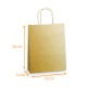Sacchetto in kraft con manico in corda colorata Oro, 23+12x30cm, scatola da 250