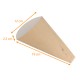 Cono per crepes o tacos 19x12x2,5 cm in kraft naturale, confezione da 100
