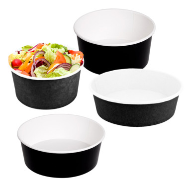Tarro kraft negro para ensalada
