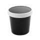 Pot à soupe et à glace noir carton de 250, 480ml (16oz), avec couvercle carton perforé