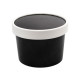 Pot à soupe et à glace noir carton de 250, 960ml (32oz), avec couvercle carton perforé