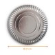 Silver cardboard plate 21 cm, pack of 100