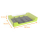 Macaroon box black/aniseed cardboard base + PET lid, 200x90x45 mm, box of 24