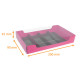 Macaroon box black/fushia cardboard base + PET lid, 200x90x45 mm, box of 24