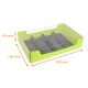 Macaroon box black/aniseed cardboard base + PET lid, 200x130x45 mm, box of 20