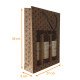 Sac bouteille carton de 100, pour 3 bouteilles à fenêtre 27+9x38cm 'Ginko' (poignées cordelières)