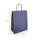 Sac kraft poignée ficelle de couleur Bleu Marine, 23+12x30cm, carton de 250