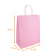 Sac kraft poignée ficelle de couleur Rose Clair, 23+12x30cm, carton de 250