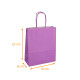 Sacchetto in kraft con manico in corda colorata Viola, 18+8x22cm, Scatola da 300
