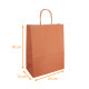 Sac kraft poignée ficelle de couleur Terra, 23+12x30cm, carton de 250