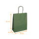 Sac kraft poignée ficelle de couleur Vert foncé, 18+8x22cm, carton de 300