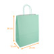 Sacchetto in kraft con manico in corda colorata Verde acqua, 23+12x30cm, scatola da 250