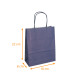 Sac kraft poignée ficelle de couleur Bleu Marine, 18+8x22cm, carton de 300