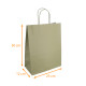 Sac kraft poignée ficelle de couleur Vert Amande, 23+12x30cm, carton de 250