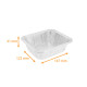 Barquette alu bords roulés 147x122x41mm, paquet de 100