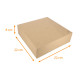 Quadratische Schachtel aus braunem Kraftpapier 22x22x8 cm, mit Einkerbungen, 25er-Pack