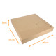 Quadratische Schachtel aus braunem Kraftpapier 29x29x5 cm, Packung mit 50 Stück, mit Einkerbungen, geschlossene Seite