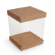 Coperchio, fondo e base per scatola trasparente scatola da 50, 12x12 cm, colore "Kraft".