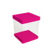 Coperchio, fondo e base per scatola trasparente scatola da 50, 8x8 cm, colore 'Fuschia'.