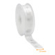 Band für Geschenkverpackungen einseitiger Satin, 23mm x 25m, weiß, Flockendruck, einzeln
