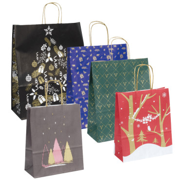 Sac poignée ficelle de Noël