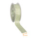 Band für Geschenkverpackungen Polyester, 25mm x 25m, Vichykaro Grün, einzeln