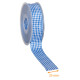 Band für Geschenkverpackungen Polyester, 25mm x 25m, Vichykaros Dunkelblau, einzeln