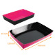 Petit-fours tray Black/Fuchsia, 190x120x35mm, n°3, scalloped edges, pack of 50