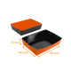 Vassoio da forno piccolo Nero/Arancione, 160x100x35mm, n°2, bordi smerlati, confezione da 50