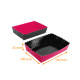 Vassoio da forno piccolo Nero/fucsia, 160x100x35 mm, n. 2, bordi smerlati, scatola da 50