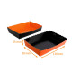 Vassoio da forno piccolo Nero/Arancione, 130x90x35mm, n°1, bordi smerlati, confezione da 50