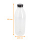Plastic juice bottle transparent with orange cap, 1000ml, box of 74